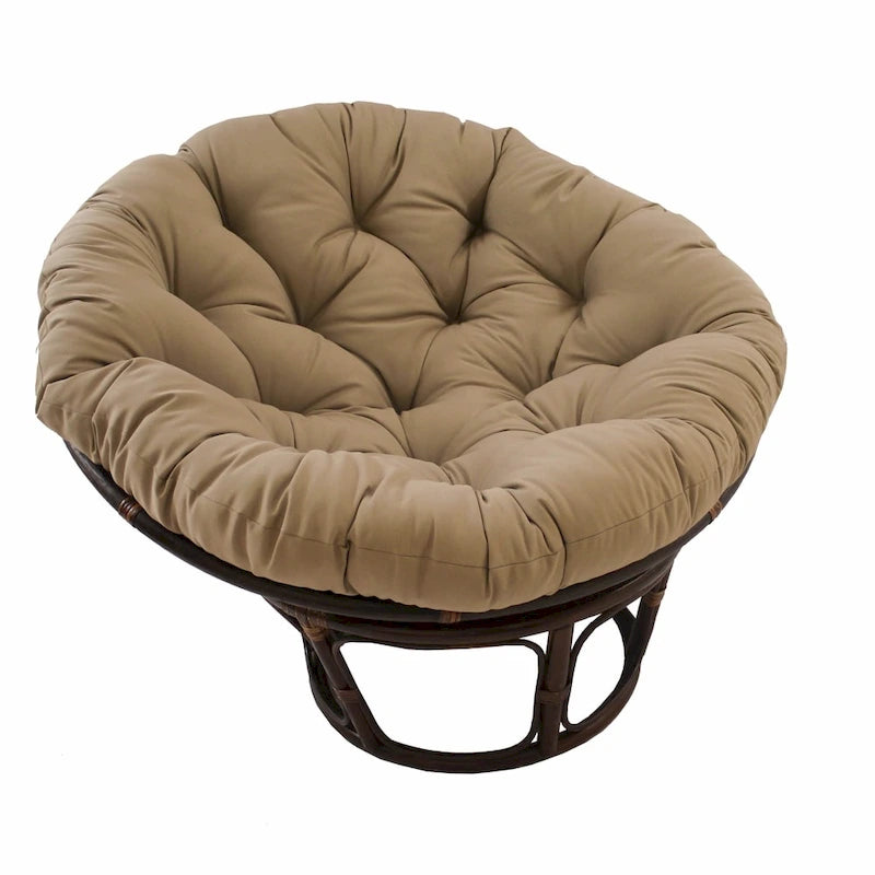 Multi-Color Tufted Twill Rattan Papasan Chair, Single