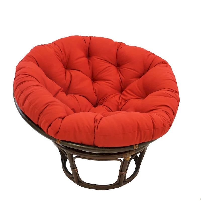 Multi-Color Tufted Twill Rattan Papasan Chair, Single