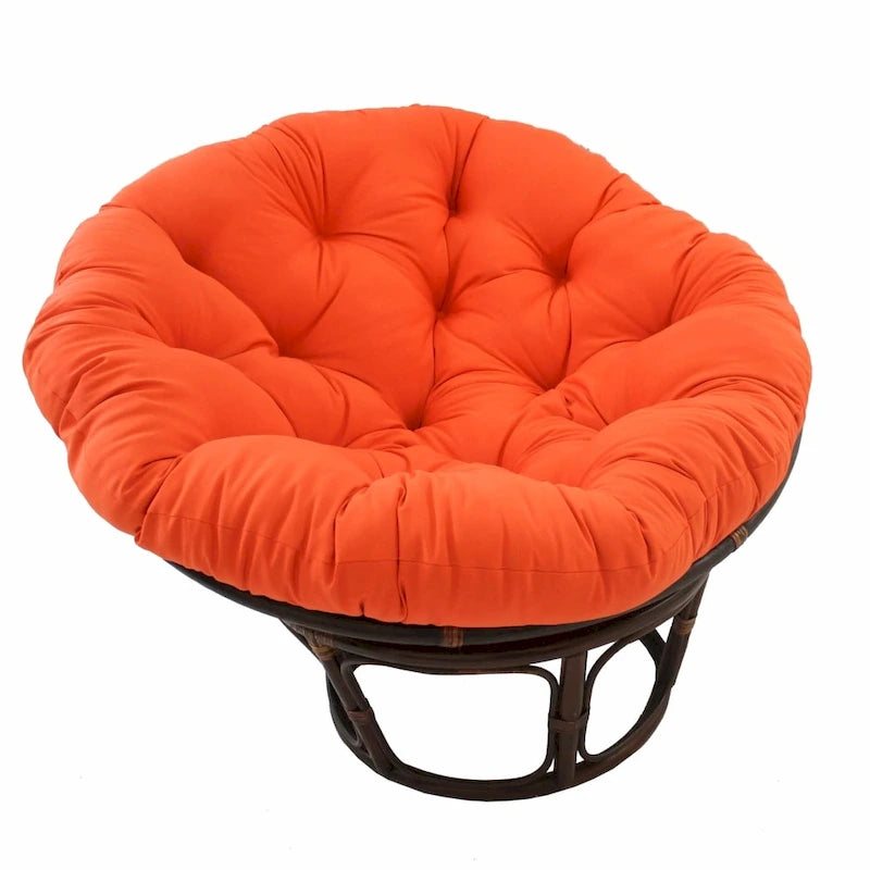 Multi-Color Tufted Twill Rattan Papasan Chair, Single