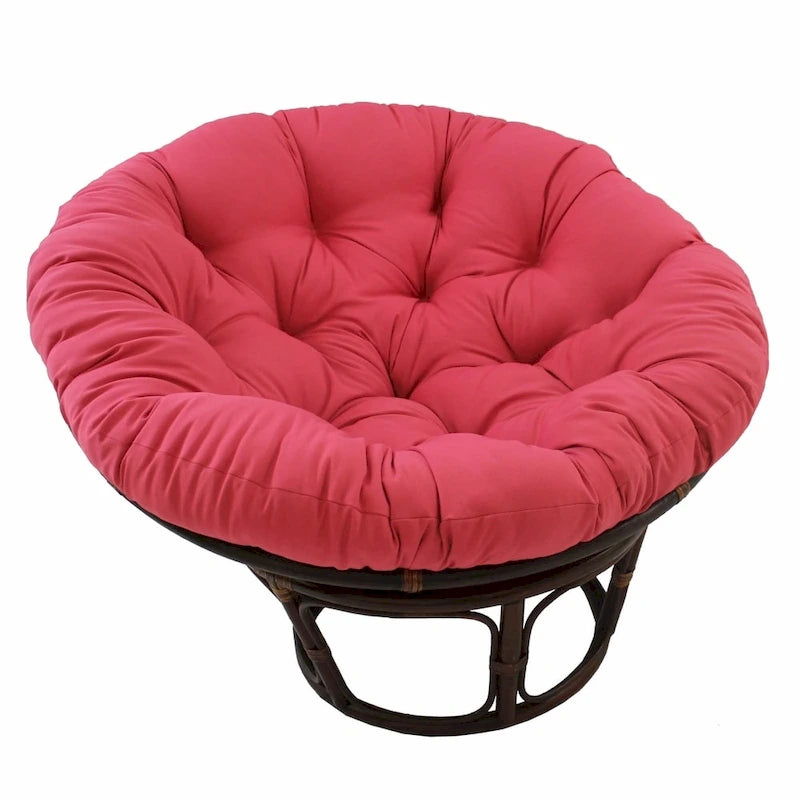 Multi-Color Tufted Twill Rattan Papasan Chair, Single