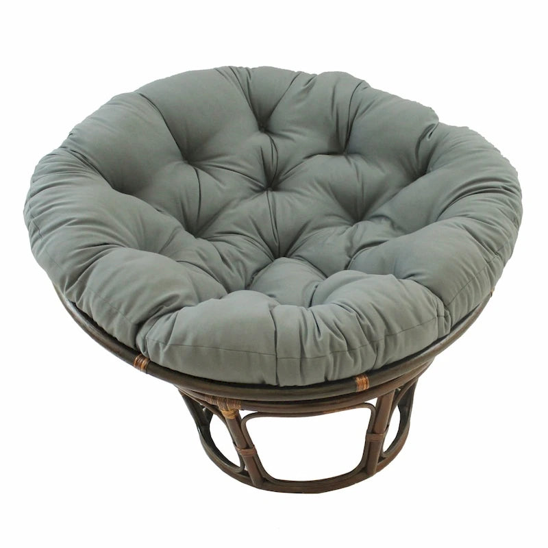 Multi-Color Tufted Twill Rattan Papasan Chair, Single
