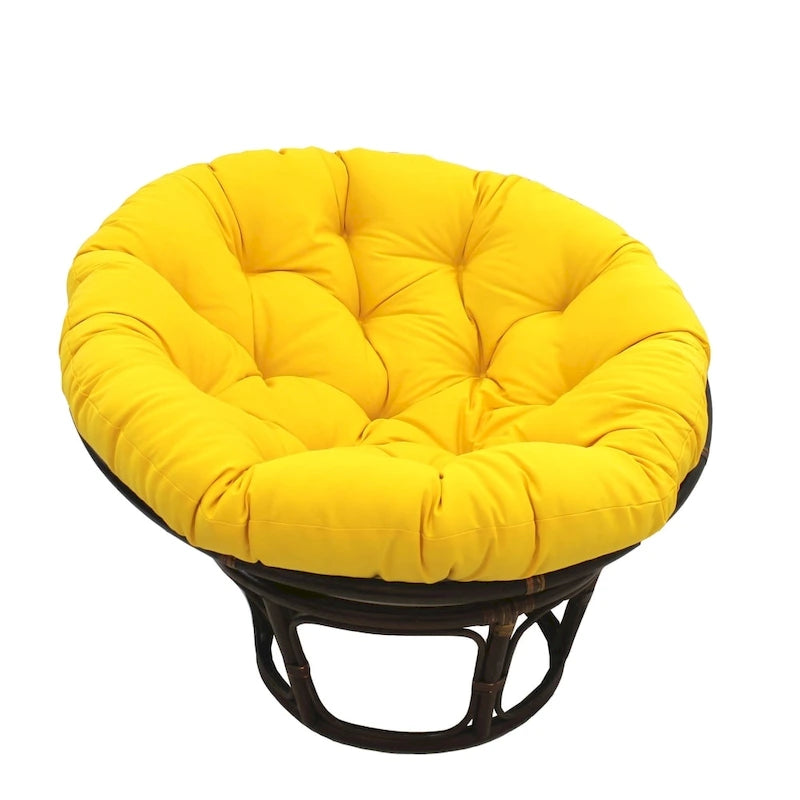 Multi-Color Tufted Twill Rattan Papasan Chair, Single