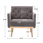 Tufted Velvet Accent Chair with Gold Metal Legs – Multiple Colors, Single Seat