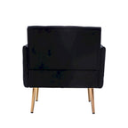 Tufted Velvet Accent Chair with Gold Metal Legs – Multiple Colors, Single Seat