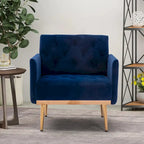 Tufted Velvet Accent Chair with Gold Metal Legs – Multiple Colors, Single Seat