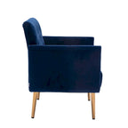 Tufted Velvet Accent Chair with Gold Metal Legs – Multiple Colors, Single Seat