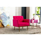 Tufted Velvet Accent Chair with Gold Metal Legs – Multiple Colors, Single Seat
