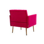 Tufted Velvet Accent Chair with Gold Metal Legs – Multiple Colors, Single Seat