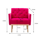 Tufted Velvet Accent Chair with Gold Metal Legs – Multiple Colors, Single Seat