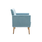 Tufted Velvet Accent Chair with Gold Metal Legs – Multiple Colors, Single Seat