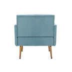 Tufted Velvet Accent Chair with Gold Metal Legs – Multiple Colors, Single Seat