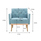 Tufted Velvet Accent Chair with Gold Metal Legs – Multiple Colors, Single Seat