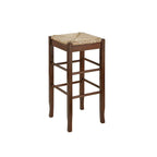 Black / Cappuccino / Oak / Cream Woven Rush Seat Backless Bar Stool, Single