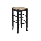 Black / Cappuccino / Oak / Cream Woven Rush Seat Backless Bar Stool, Single
