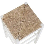 Black / Cappuccino / Oak / Cream Woven Rush Seat Backless Bar Stool, Single