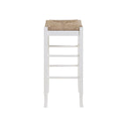 Black / Cappuccino / Oak / Cream Woven Rush Seat Backless Bar Stool, Single