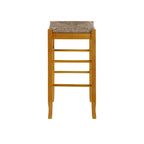 Black / Cappuccino / Oak / Cream Woven Rush Seat Backless Bar Stool, Single