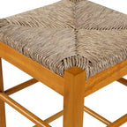 Black / Cappuccino / Oak / Cream Woven Rush Seat Backless Bar Stool, Single