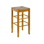 Black / Cappuccino / Oak / Cream Woven Rush Seat Backless Bar Stool, Single
