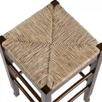 Black / Cappuccino / Oak / Cream Woven Rush Seat Backless Bar Stool, Single