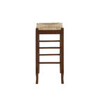 Black / Cappuccino / Oak / Cream Woven Rush Seat Backless Bar Stool, Single