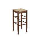 Black / Cappuccino / Oak / Cream Woven Rush Seat Backless Bar Stool, Single