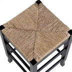 Black / Cappuccino / Oak / Cream Woven Rush Seat Backless Bar Stool, Single