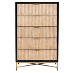 5-Drawer Chest, Black / White, 1-Person Use