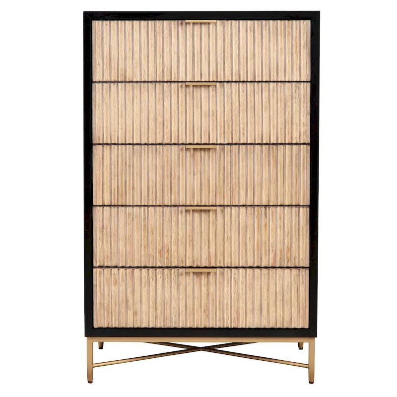 5-Drawer Chest, Black / White, 1-Person Use