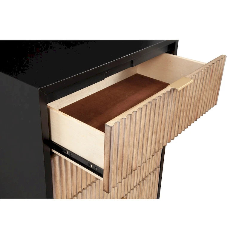 5-Drawer Chest, Black / White, 1-Person Use