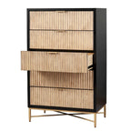 5-Drawer Chest, Black / White, 1-Person Use