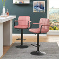Velvet / Faux Leather / Leathaire Swivel Bar Stool with Armrest, Set of 2