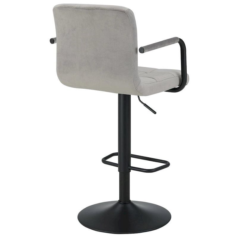 Velvet / Faux Leather / Leathaire Swivel Bar Stool with Armrest, Set of 2