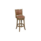 Swivel Counter Barstool – Upholstered, Wood Frame, Black / Cappuccino / Cherry / Brown / Distressed Sandrift / Chestnut, Seats 1
