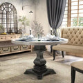 Furniture of America Brec Rustic White 48-inch Pedestal Dining Table