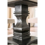 Antique Black & White Rustic Pedestal Dining Table, Seats 4