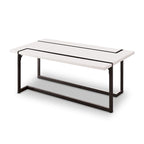 White & Gun Metal Contemporary Coffee Table for 1–2 People