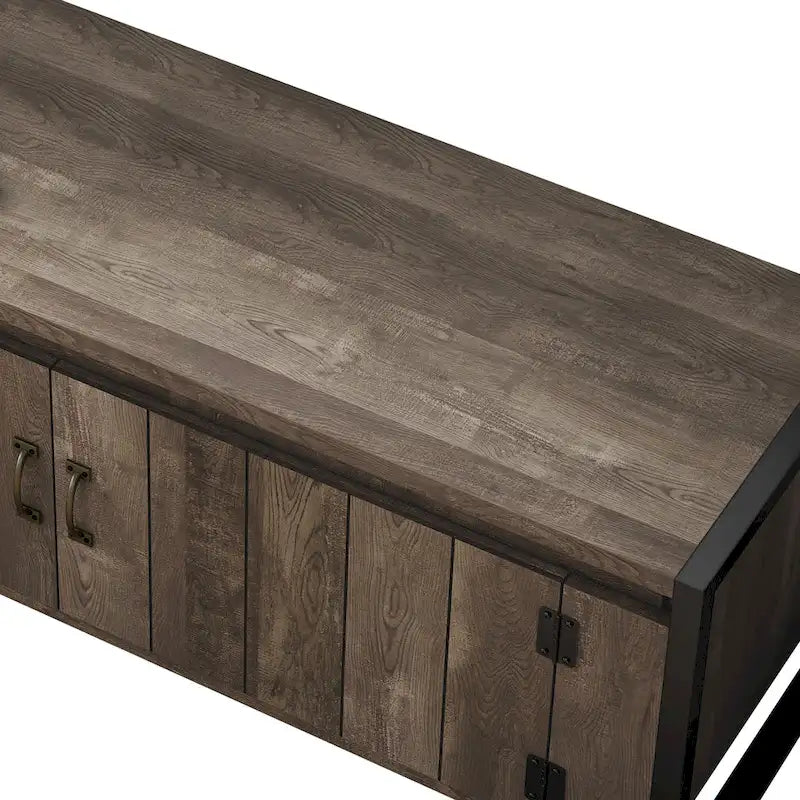 Reclaimed Oak 49" Iron Legs Storage Bench, 1-Person