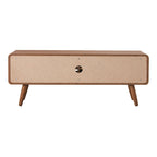 Walnut Slat Low TV Stand, 1-Person Assembly, 2 Sizes