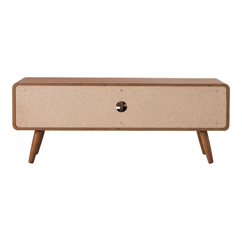 Walnut Slat Low TV Stand, 1-Person Assembly, 2 Sizes