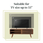 Walnut Slat Low TV Stand, 1-Person Assembly, 2 Sizes