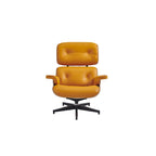 Walnut & Leather Lounge Chair with Ottoman – Single Seat, Mid-Century Style