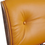 Walnut & Leather Lounge Chair with Ottoman – Single Seat, Mid-Century Style