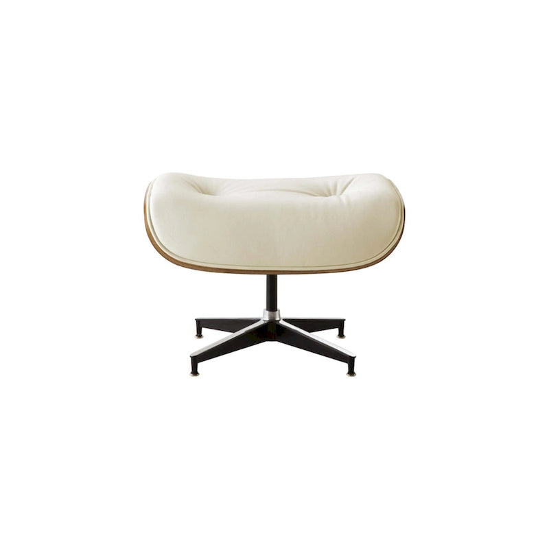 Walnut & Leather Lounge Chair with Ottoman – Single Seat, Mid-Century Style
