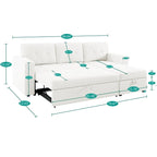 Reversible L-Shape Sectional Sleeper Sofa with Storage Chaise – Air Leather / Velvet, Multi-Seat
