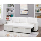 Reversible L-Shape Sectional Sleeper Sofa with Storage Chaise – Air Leather / Velvet, Multi-Seat