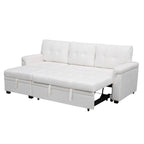 Reversible L-Shape Sectional Sleeper Sofa with Storage Chaise – Air Leather / Velvet, Multi-Seat