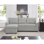 Reversible L-Shape Sectional Sleeper Sofa with Storage Chaise – Air Leather / Velvet, Multi-Seat