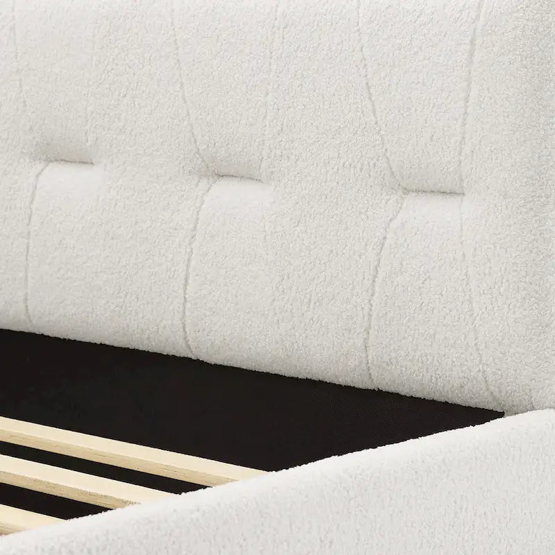 Tufted Upholstered Daybed with Pull-Out Trundle | Camel / White / Grey | Sleeps 2