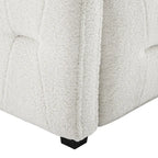Tufted Upholstered Daybed with Pull-Out Trundle | Camel / White / Grey | Sleeps 2